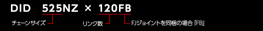 520NZの119リンクとFJジョイント1個を同梱の場合